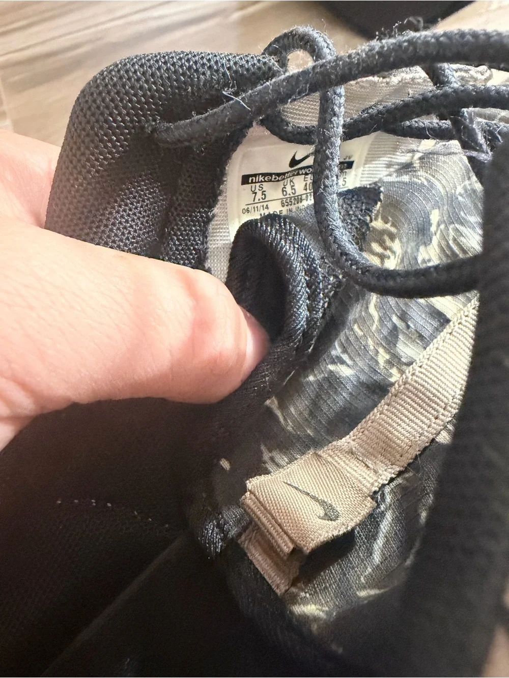Nike Men’s Athletic Sneakers in Olive Camo and Black